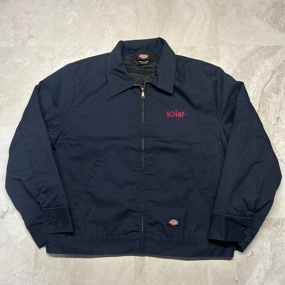 Dickies Eisenhower Jacket Navy Blue Mens XL Detroit Style Quilted Lined Workwear